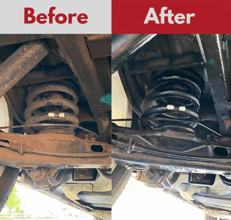before and after rust removal motorhome van camper and car underseal